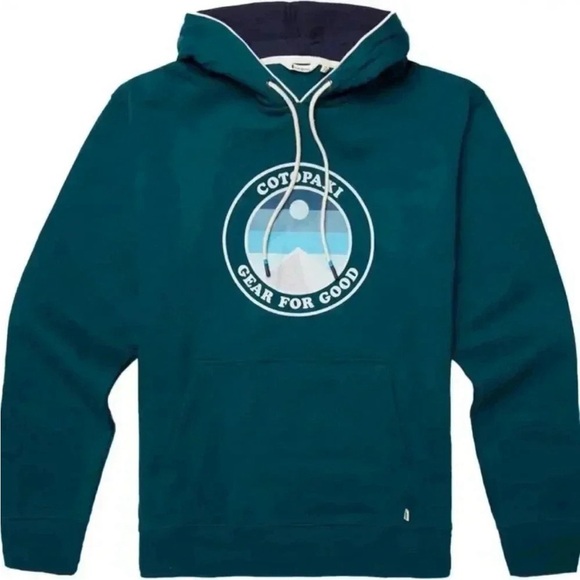 Cotopaxi Men's XL Sunny Side Pullover Hoodie Deep Ocean Teal Sweatshirt NWT - Picture 8 of 11
